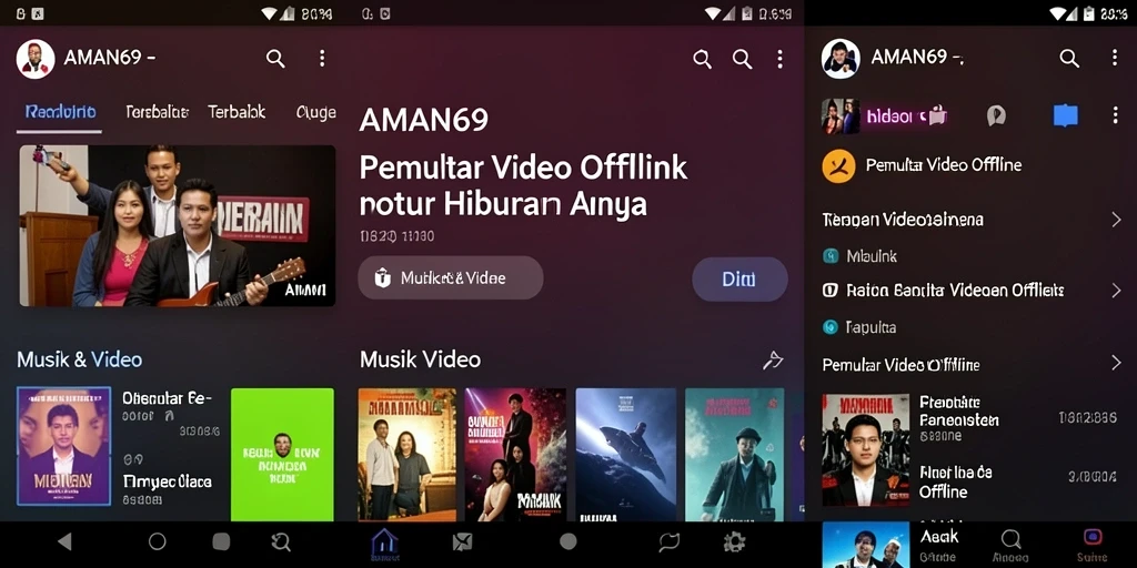 Antarmuka AMAN69 yang sederhana dan mudah dinavigasi.