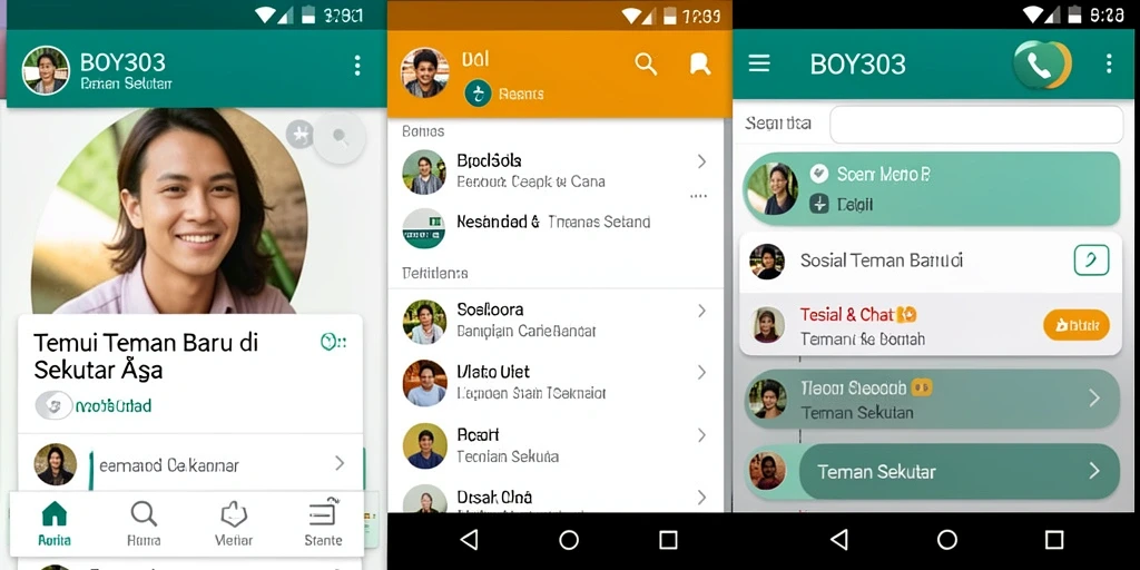 Antarmuka BOY303 yang ramah pengguna untuk bertemu teman baru.