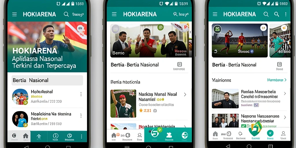 Antarmuka HOKIARENA menampilkan berita nasional terkini.