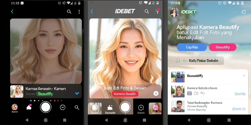 Tampilan antarmuka aplikasi Kamera Beautify IDEBET yang intuitif dan menarik.