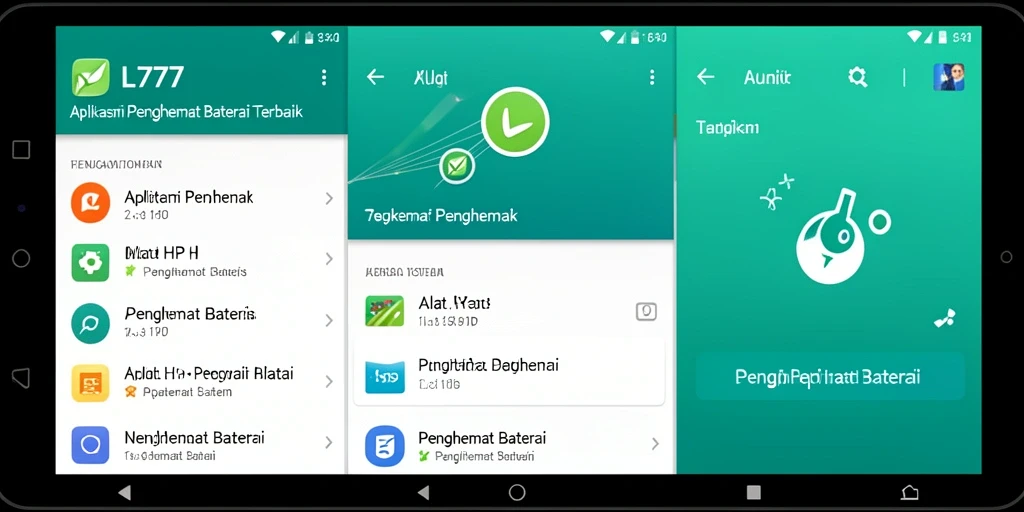 Screenshot antarmuka aplikasi L777 dengan fitur penghemat baterai