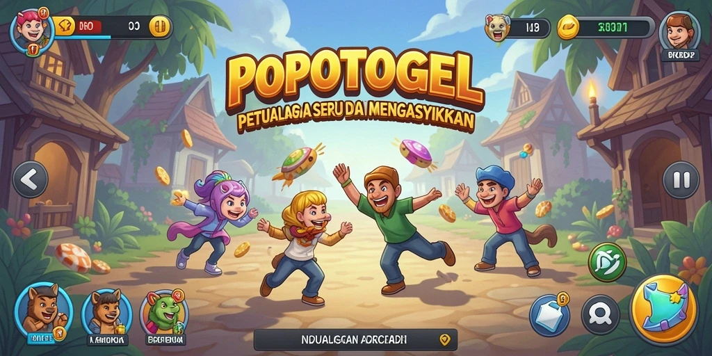 Tampilan antarmuka POPOTOGEL yang menarik penuh dengan aksi Arcade.